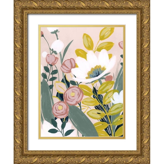 Popp, Grace 15x18 Gold Ornate Wood Framed with Double Matting Museum Art Print Titled - Garden Sketch II