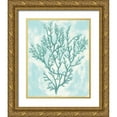 thumbnail image 1 of Popp, Grace 15x18 Gold Ornate Wood Framed with Double Matting Museum Art Print Titled - Living Teal II, 1 of 4