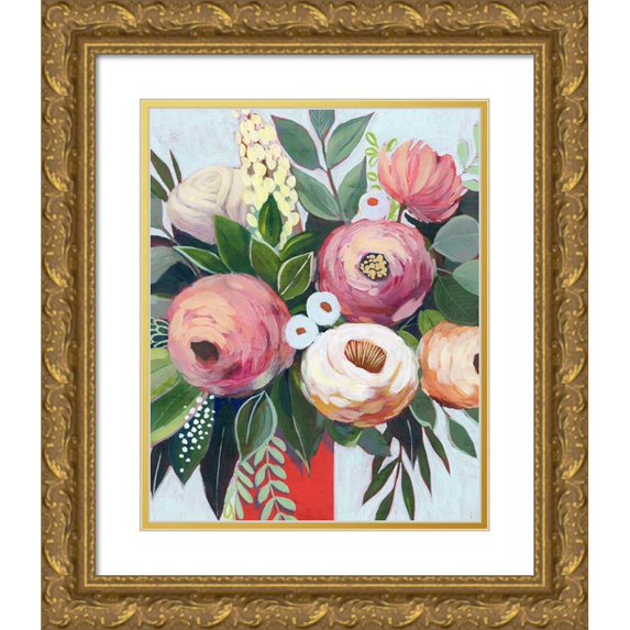 Popp, Grace 15x18 Gold Ornate Wood Framed with Double Matting Museum Art Print Titled - Lustrous Bouquet I