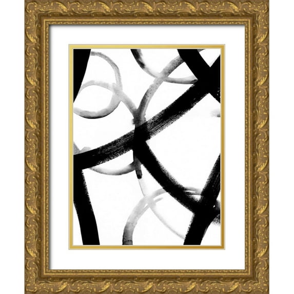 Popp, Grace 15x18 Gold Ornate Wood Framed with Double Matting Museum Art Print Titled - Monochrome Ripple I