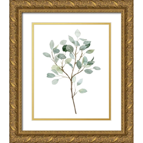 Popp, Grace 15x18 Gold Ornate Wood Framed with Double Matting Museum Art Print Titled - Seaglass Eucalyptus II