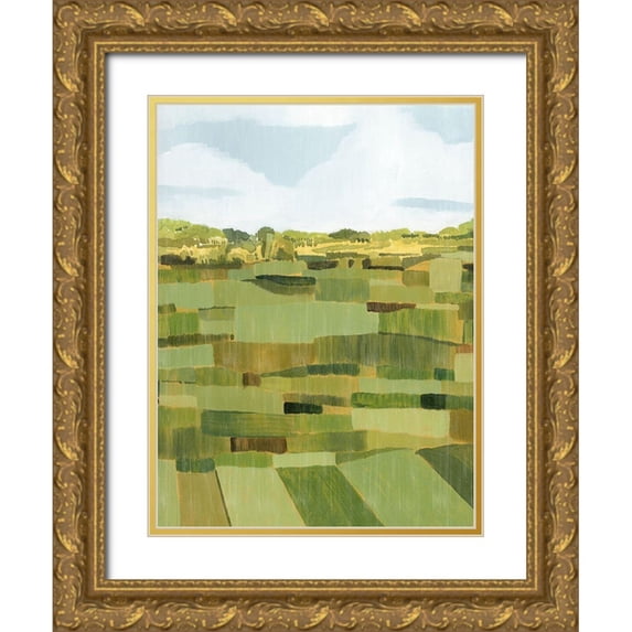 Popp, Grace 15x18 Gold Ornate Wood Framed with Double Matting Museum Art Print Titled - Woven Pasture I