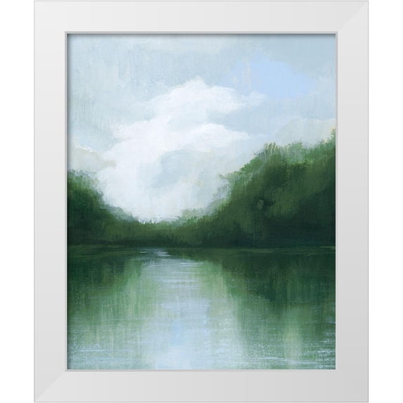 Popp, Grace 15x18 White Modern Wood Framed Museum Art Print Titled - Mossy Reflections II
