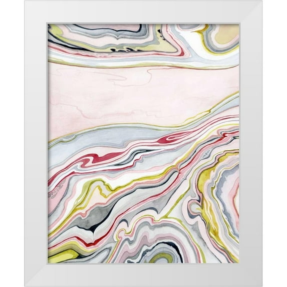 Popp, Grace 15x18 White Modern Wood Framed Museum Art Print Titled - Watercolor Marbling I