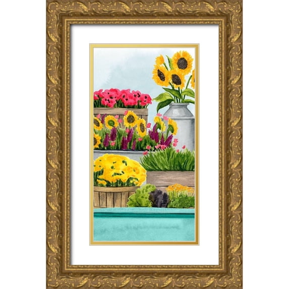 Popp, Grace 15x24 Gold Ornate Wood Framed with Double Matting Museum Art Print Titled - Farm Flora Collection B