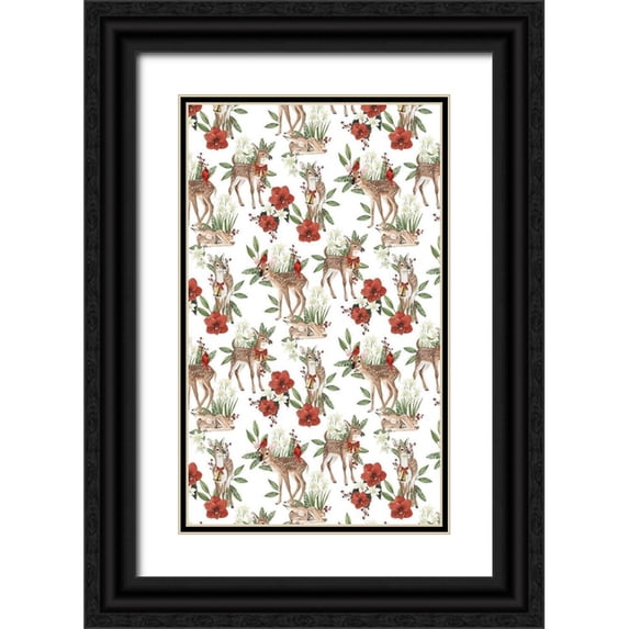 Popp, Grace 16x24 Black Ornate Wood Framed with Double Matting Museum Art Print Titled - Yuletide Darlings Collection E