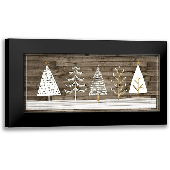 Popp, Grace 18x10 Black Modern Framed Museum Art Print Titled - Wooded White Christmas Collection D