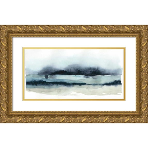 Popp, Grace 18x11 Gold Ornate Wood Framed with Double Matting Museum Art Print Titled - Stormy Sea II
