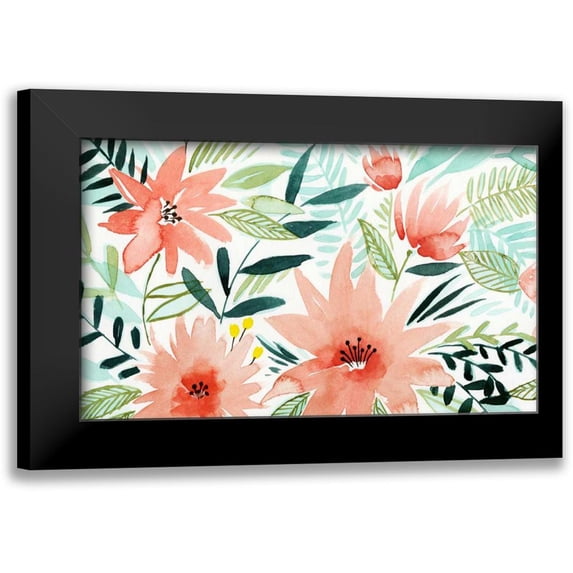 Popp, Grace 18x12 Black Modern Framed Museum Art Print Titled - Tropical Drift II
