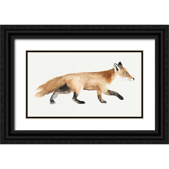 Popp, Grace 18x12 Black Ornate Wood Framed with Double Matting Museum Art Print Titled - Fox Trot II
