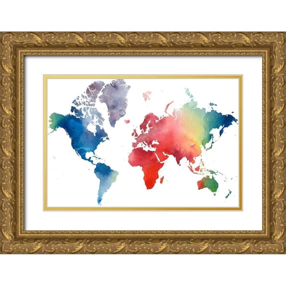 Popp, Grace 18x13 Gold Ornate Wood Framed with Double Matting Museum Art Print Titled - Rainbow World
