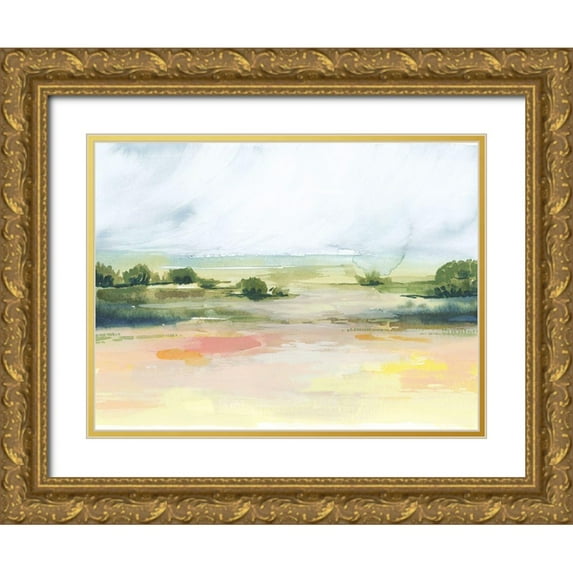 Popp, Grace 18x15 Gold Ornate Wood Framed with Double Matting Museum Art Print Titled - Sunlit Marsh I