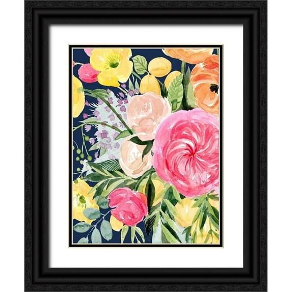 Popp, Grace 19x24 Black Ornate Wood Framed with Double Matting Museum Art Print Titled - Blossomy Gathering III