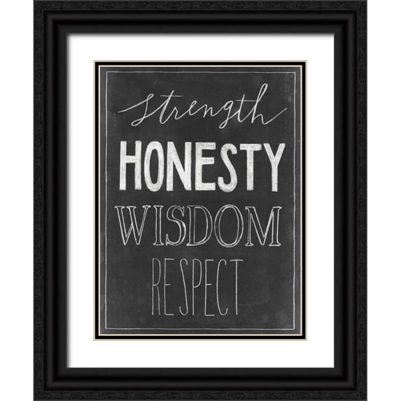 Popp, Grace 19x24 Black Ornate Wood Framed with Double Matting Museum Art Print Titled - Chalkboard Faith III