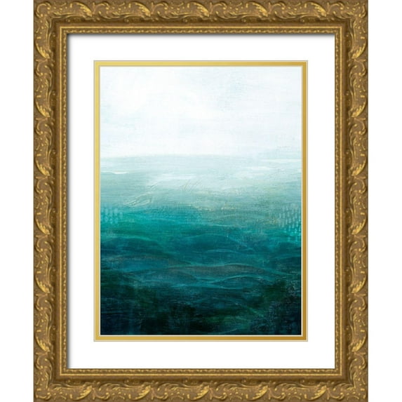 Popp, Grace 19x24 Gold Ornate Wood Framed with Double Matting Museum Art Print Titled - Drifting Sea I