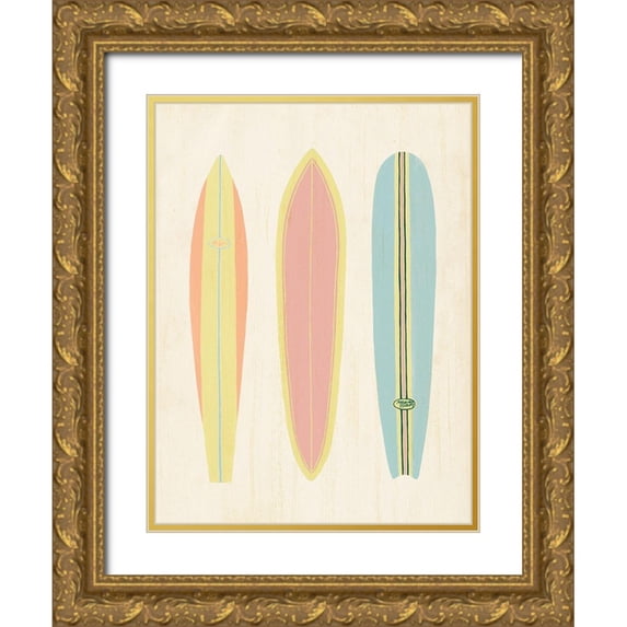 Popp, Grace 19x24 Gold Ornate Wood Framed with Double Matting Museum Art Print Titled - So Cal Surfer II