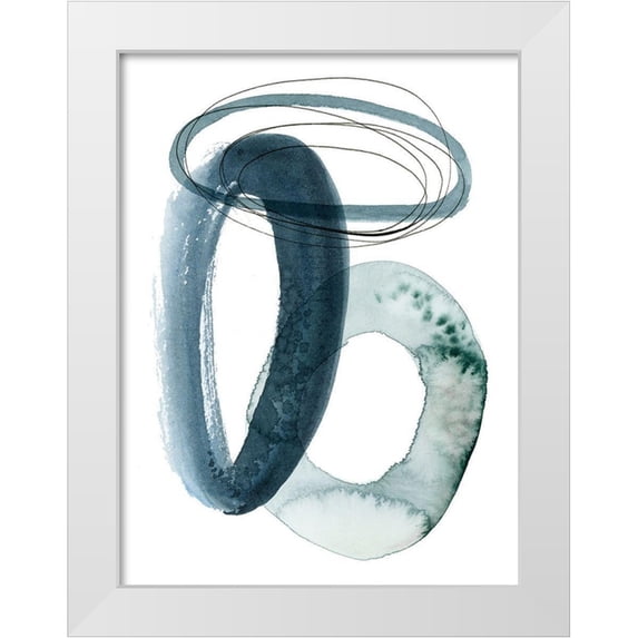 Popp, Grace 19x24 White Modern Wood Framed Museum Art Print Titled - Looping Abstract I