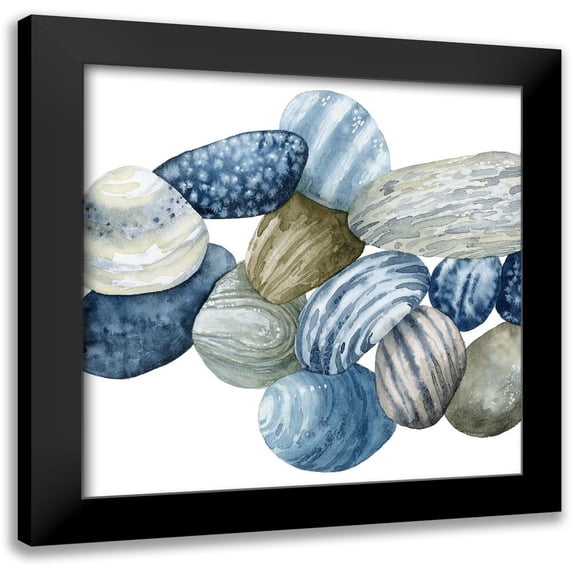 Popp, Grace 20x20 Black Modern Framed Museum Art Print Titled - Found Pebbles I