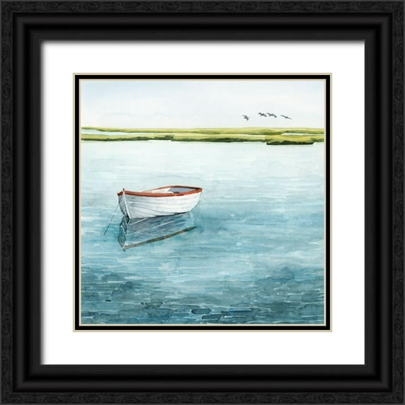 Popp, Grace 20x20 Black Ornate Wood Framed with Double Matting Museum Art Print Titled - Anchored Bay I