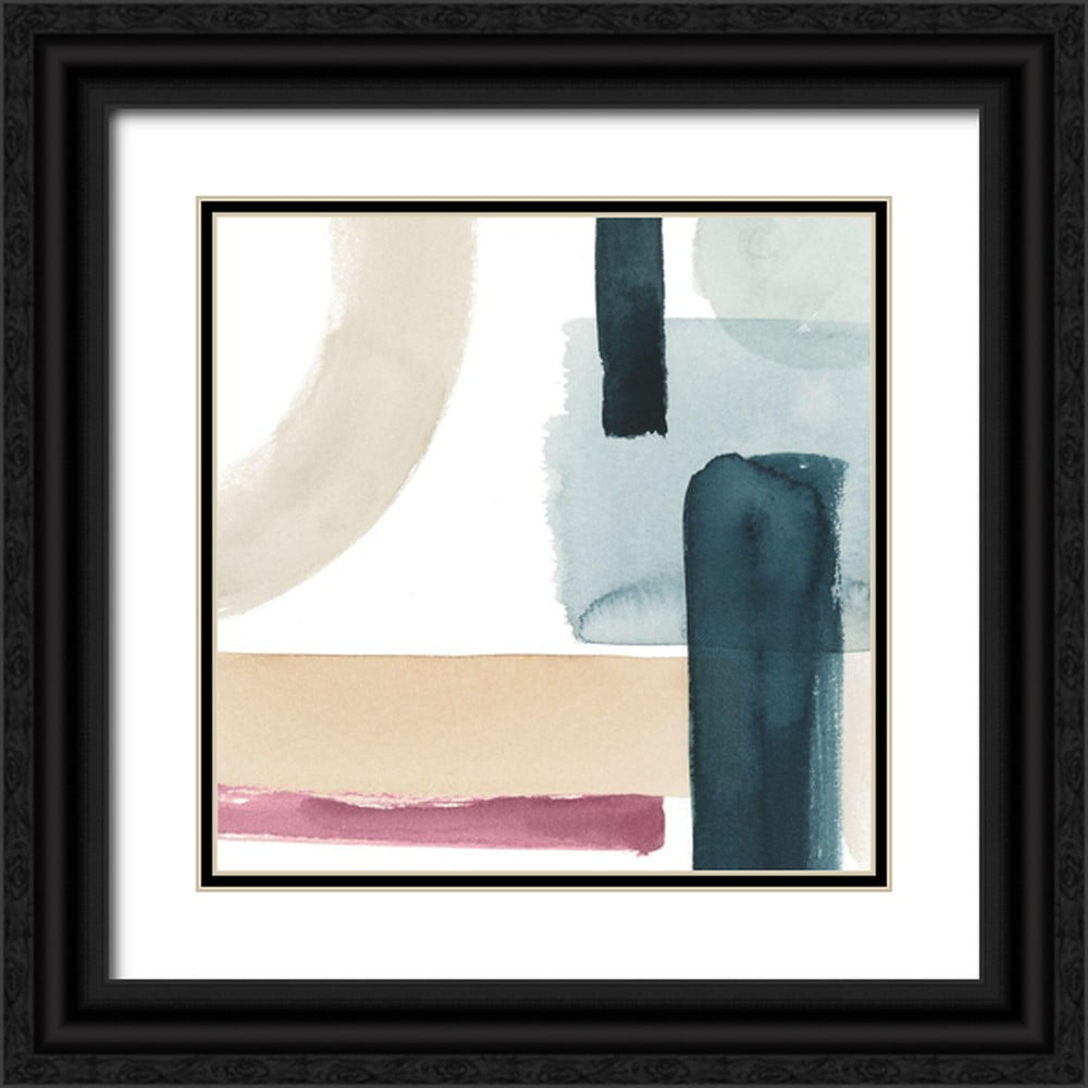 Cross Stitch Panel Il By Grace Popp Framed Print Wall Art - Light Blue