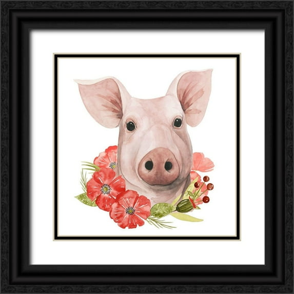 Popp, Grace 20x20 Black Ornate Wood Framed with Double Matting Museum Art Print Titled - Poppy Farm IV