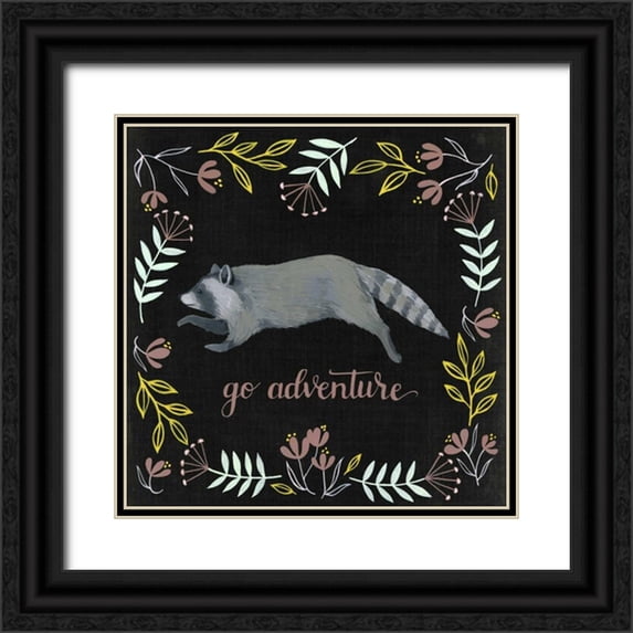 Popp, Grace 20x20 Black Ornate Wood Framed with Double Matting Museum Art Print Titled - Woodland Adventure III