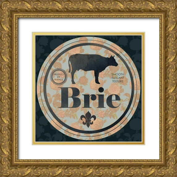 Popp, Grace 20x20 Gold Ornate Wood Framed with Double Matting Museum Art Print Titled - Cheese Label I