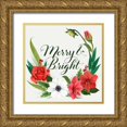 thumbnail image 1 of Popp, Grace 20x20 Gold Ornate Wood Framed with Double Matting Museum Art Print Titled - Christmas Flora Wreath II, 1 of 4