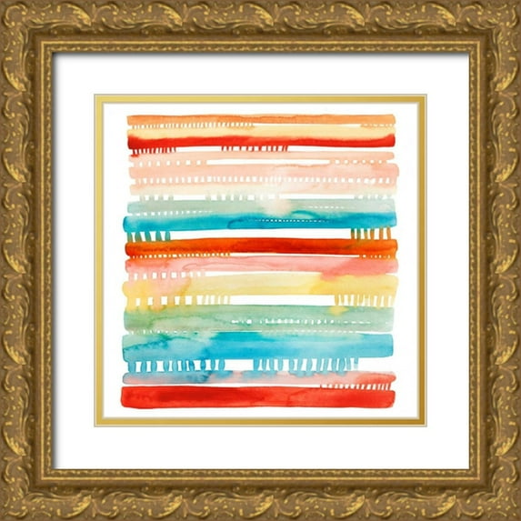 Popp, Grace 20x20 Gold Ornate Wood Framed with Double Matting Museum Art Print Titled - Connected Lines II