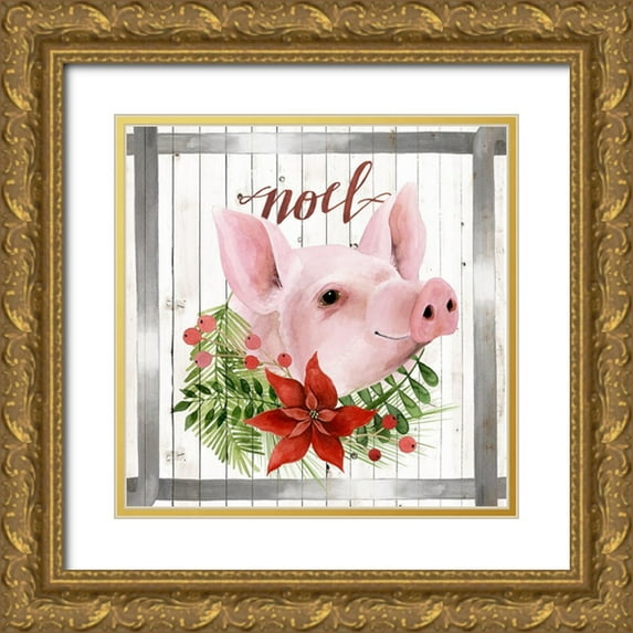 Popp, Grace 20x20 Gold Ornate Wood Framed with Double Matting Museum Art Print Titled - Festive Farm Collection A