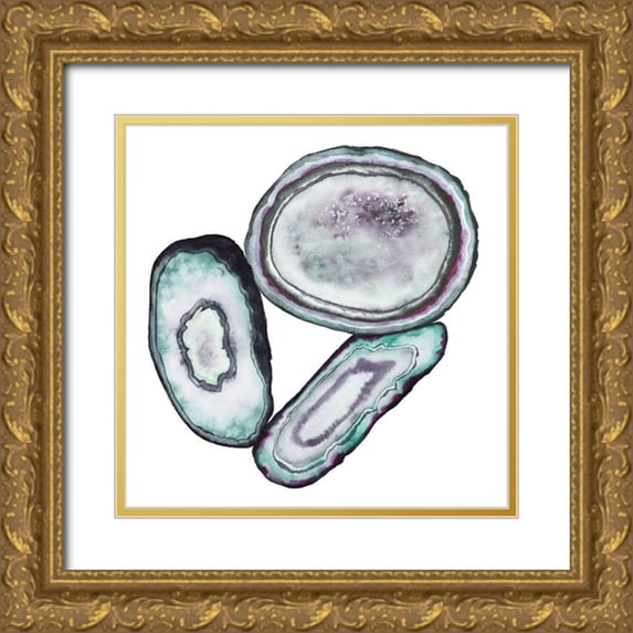 Popp, Grace 20x20 Gold Ornate Wood Framed with Double Matting Museum Art Print Titled - Geode Gems IV