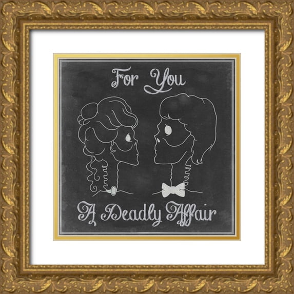 Popp, Grace 20x20 Gold Ornate Wood Framed with Double Matting Museum Art Print Titled - Spooky Chalkboard Collection G