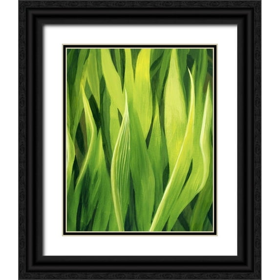Popp, Grace 20x24 Black Ornate Wood Framed with Double Matting Museum Art Print Titled - Blades of Grass II