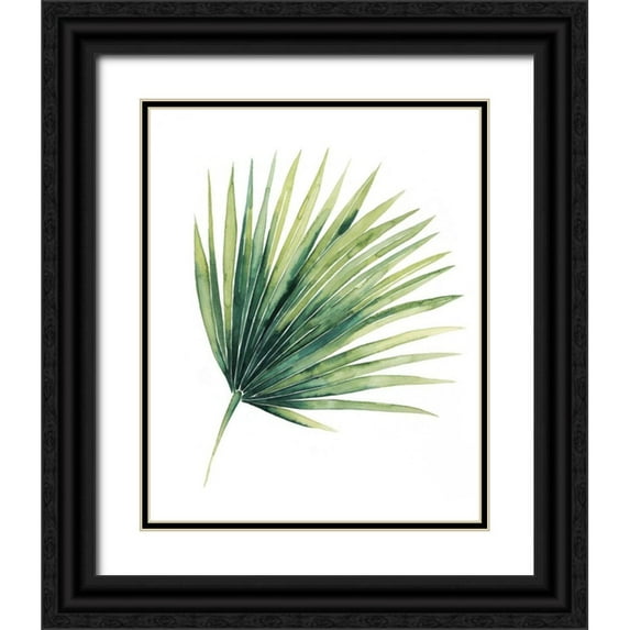 Popp, Grace 20x24 Black Ornate Wood Framed with Double Matting Museum Art Print Titled - Custom Paradise Palm Leaves on white II