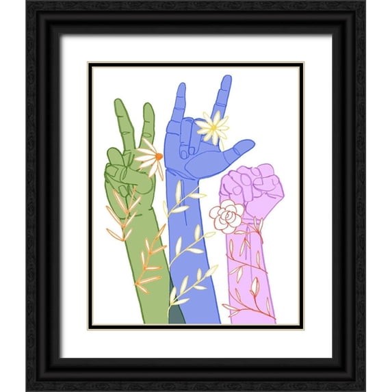 Popp, Grace 20x24 Black Ornate Wood Framed with Double Matting Museum Art Print Titled - Love Each Other II