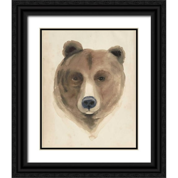 Popp, Grace 20x24 Black Ornate Wood Framed with Double Matting Museum Art Print Titled - Watercolor Animal Study VI