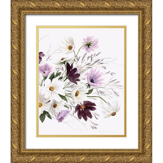 Popp, Grace 20x24 Gold Ornate Wood Framed with Double Matting Museum Art Print Titled - Amethyst Bouquet II