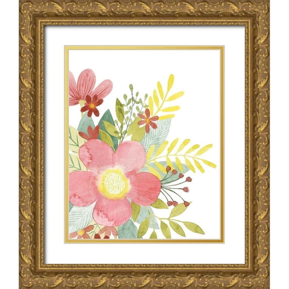 Popp, Grace 20x24 Gold Ornate Wood Framed with Double Matting Museum Art Print Titled - Colossal Florals I