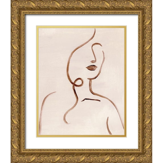 Popp, Grace 20x24 Gold Ornate Wood Framed with Double Matting Museum Art Print Titled - Femme Sketch II