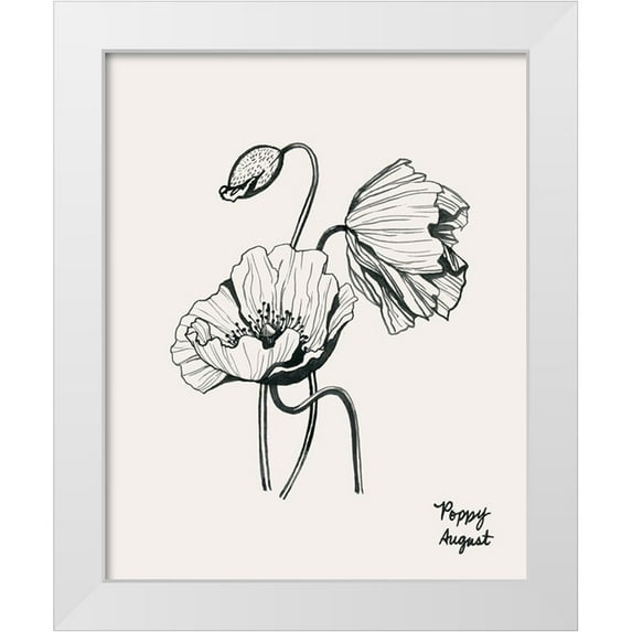 Popp, Grace 20x24 White Modern Wood Framed Museum Art Print Titled - Annual Flowers VIII