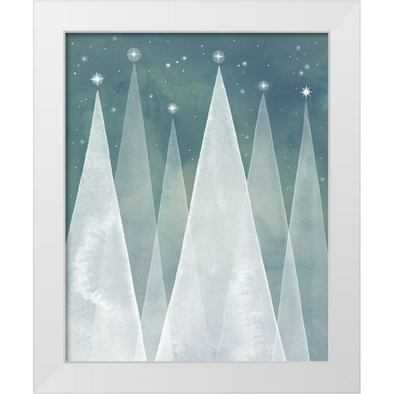 Popp, Grace 20x24 White Modern Wood Framed Museum Art Print Titled - Mod Evergreens I