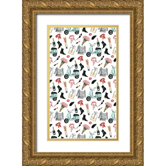 Popp, Grace 21x32 Gold Ornate Wood Framed with Double Matting Museum Art Print Titled - The French Girl Collection E