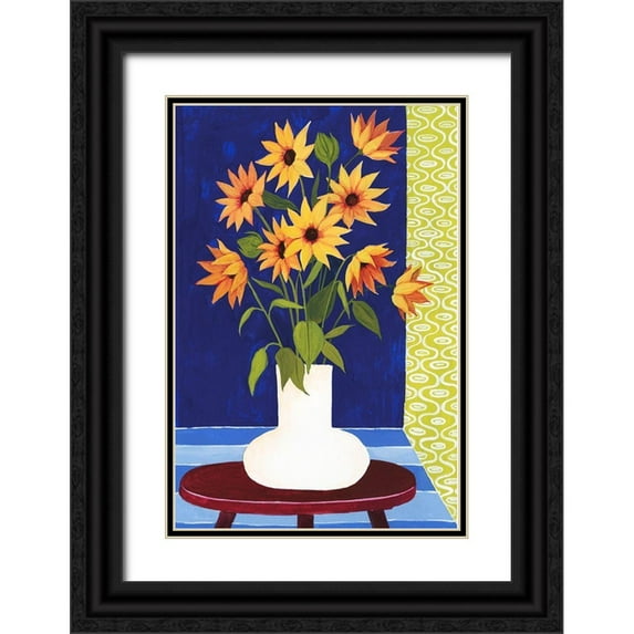 Popp, Grace 23x32 Black Ornate Wood Framed with Double Matting Museum Art Print Titled - Flowers for Friday II