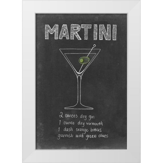 Popp, Grace 23x32 White Modern Wood Framed Museum Art Print Titled - Chalkboard Cocktails Collection F