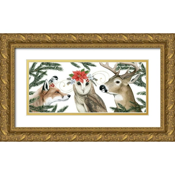 Popp, Grace 24x13 Gold Ornate Wood Framed with Double Matting Museum Art Print Titled - Timberland Christmas Collection D