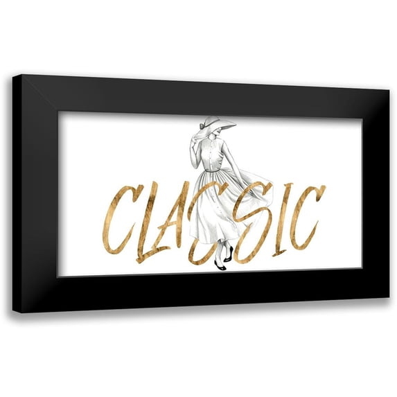 Popp, Grace 24x14 Black Modern Framed Museum Art Print Titled - Gilded Fashion Figures II
