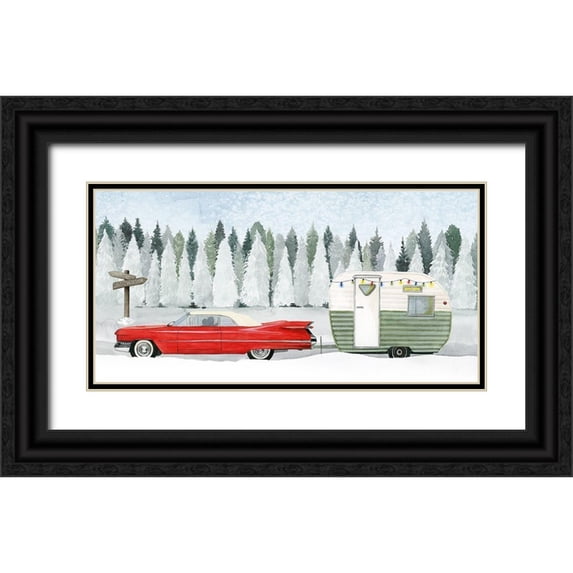 Popp, Grace 24x14 Black Ornate Wood Framed with Double Matting Museum Art Print Titled - Holiday Roadtrip I