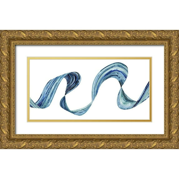 Popp, Grace 24x14 Gold Ornate Wood Framed with Double Matting Museum Art Print Titled - Blue Rush II