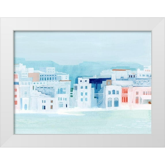 Popp, Grace 24x19 White Modern Wood Framed Museum Art Print Titled - Fishing Town II