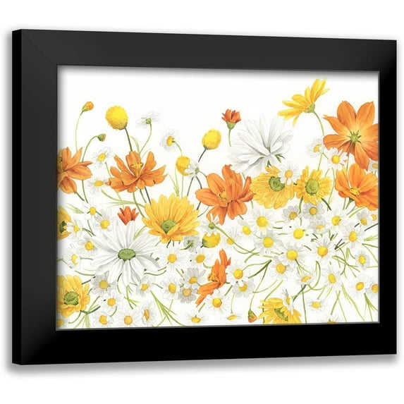 Popp, Grace 24x20 Black Modern Framed Museum Art Print Titled - Sunny Wild Bouquet III